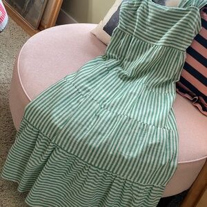 Lush brand Green Striped midi Dress size Medium